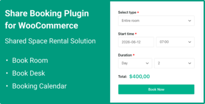 Share Booking Plugin  for WooCommerce